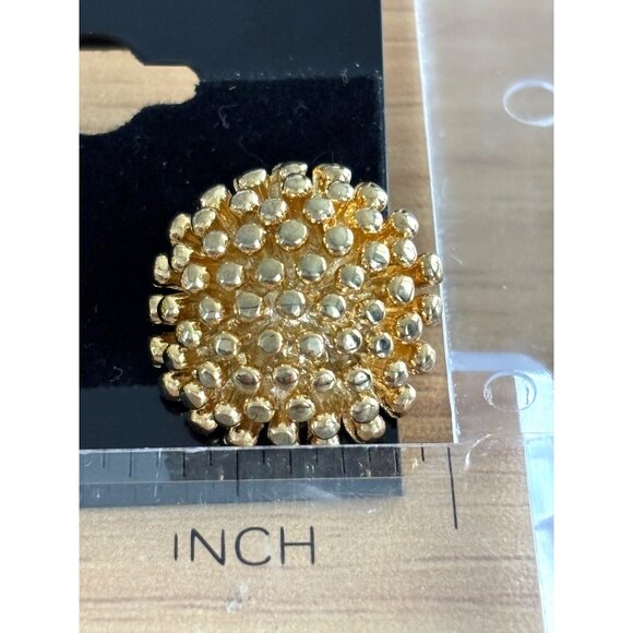 Gold-Toned Cluster Stud Earrings With Faux Pearl Detailing For Women - Picture 5 of 6